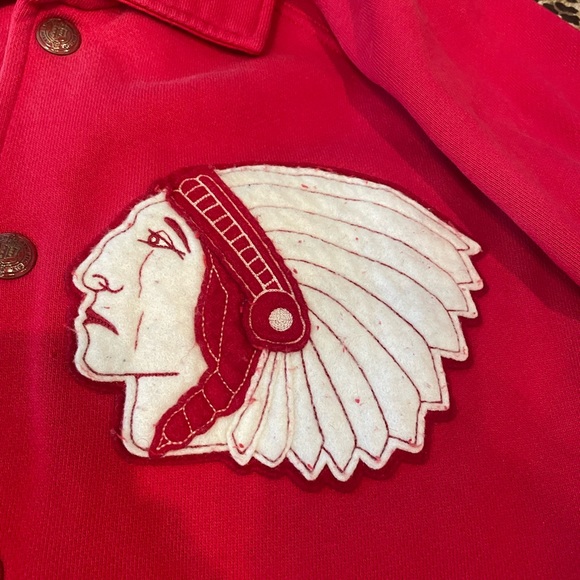 🔥Polo Ralph Lauren Varsity Jacket Indian Head New York Snap Front Mens L - Picture 11 of 12